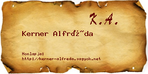 Kerner Alfréda névjegykártya